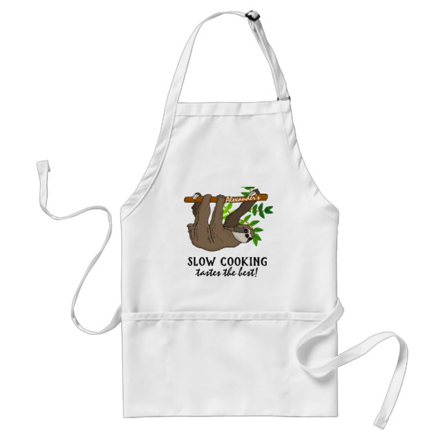 Funny Sloth Slow Cooking Personalized Standard Apron (Front)
