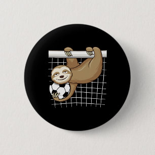 Funny Sloth Soccer Lover - Cute Goal Keeper Kids 6 Cm Round Badge