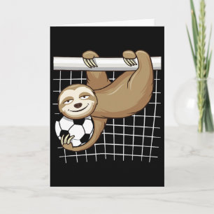 Funny Sloth Soccer Lover - Cute Goal Keeper Kids Card