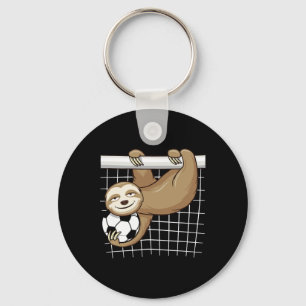 Funny Sloth Soccer Lover - Cute Goal Keeper Kids Key Ring