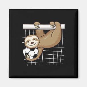 Funny Sloth Soccer Lover - Cute Goal Keeper Kids Magnet