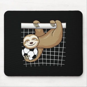 Funny Sloth Soccer Lover - Cute Goal Keeper Kids Mouse Pad