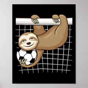 Funny Sloth Soccer Lover - Cute Goal Keeper Kids Poster