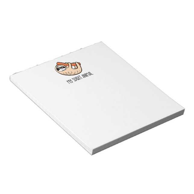 Funny sloth spirit animal notepad (Angled)
