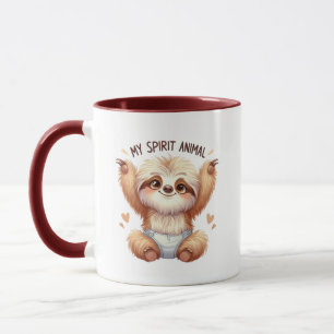 Funny sloth spirit animals mug