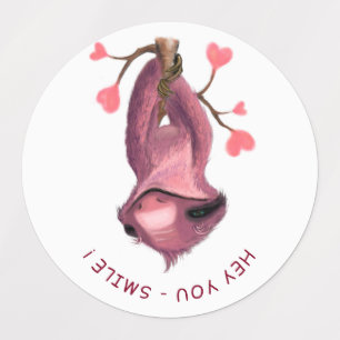 Funny Sloth Stickers Smile - Custom Text