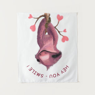 Funny Sloth Tapestry - Custom Text