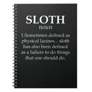 Funny Sloth Themed Gifts Animals Relax Lazy Humor Notebook