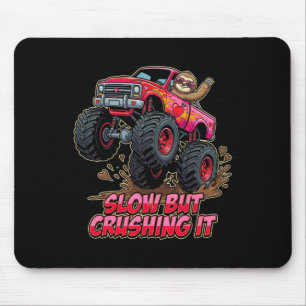 Funny Sloth Truck Monster Valentine Slow But Crush Mouse Pad