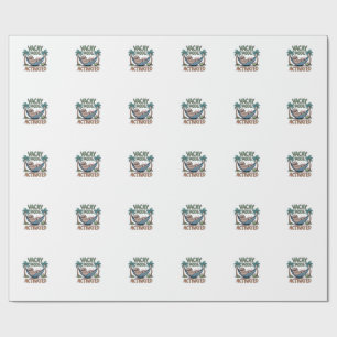 Funny sloth Vacay Mode Activated Chill Vacation vi Wrapping Paper