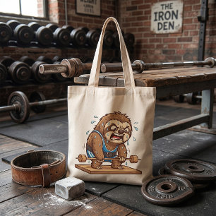 Funny Sloth Weightlifter Gym Sports Tote Bag