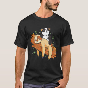Funny Sloth With A Friend Sleephirt Panda T-Shirt