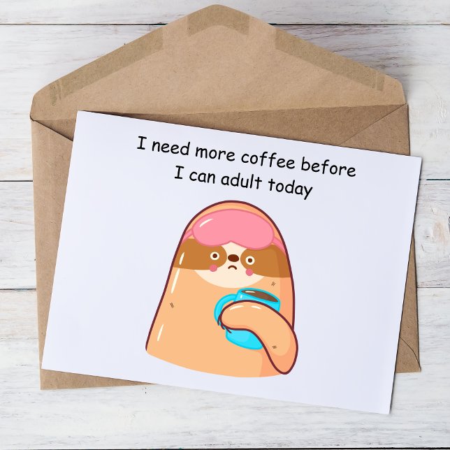 Funny Sloth with Coffee Mug Postcard (Creator Uploaded)