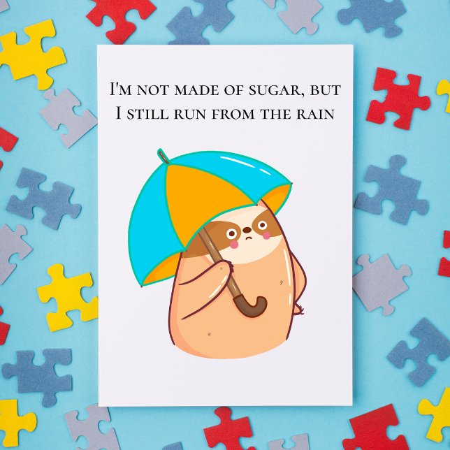 Funny Sloth with Umbrella Postcard (Creator Uploaded)