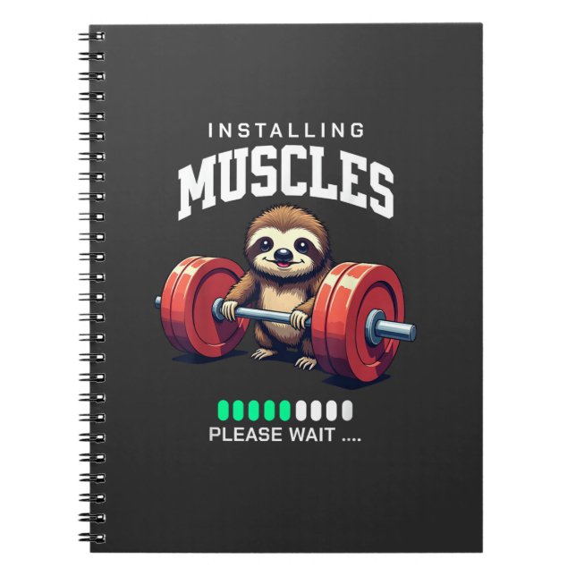 Funny Sloth Workout Gym Fitness Weightlifting T-Sh Notebook (Front)