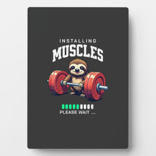 Funny Sloth Workout Gym Fitness Weightlifting T-Sh Plaque