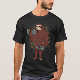 Funny Sloth Workout Weight Lifting Exercise Gym Ra T-Shirt