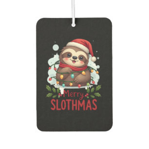 Funny Sloth Xmas Lights Merry Slothmas Sloth Chris Car Air Freshener