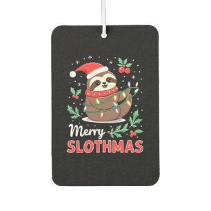 Funny Sloth Xmas Lights Merry Slothmas Sloth Chris Car Air Freshener