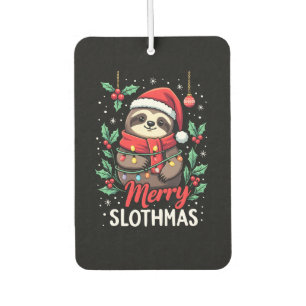 Funny Sloth Xmas Lights Merry Slothmas Sloth Chris Car Air Freshener