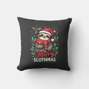 Funny Sloth Xmas Lights Merry Slothmas Sloth Chris Cushion