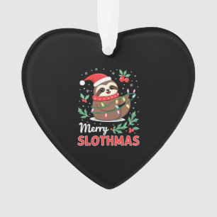 Funny Sloth Xmas Lights Merry Slothmas Sloth Chris Ornament