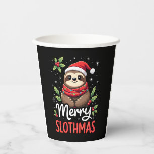 Funny Sloth Xmas Lights Merry Slothmas Sloth Chris Paper Cups