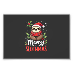 Funny Sloth Xmas Lights Merry Slothmas Sloth Chris Photo Print