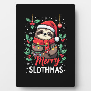 Funny Sloth Xmas Lights Merry Slothmas Sloth Chris Plaque