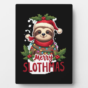 Funny Sloth Xmas Lights Merry Slothmas Sloth Chris Plaque