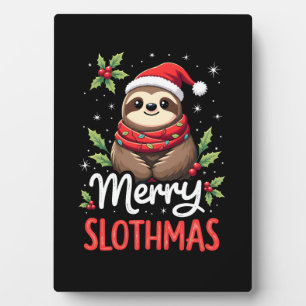 Funny Sloth Xmas Lights Merry Slothmas Sloth Chris Plaque