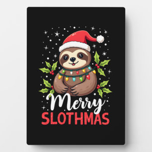 Funny Sloth Xmas Lights Merry Slothmas Sloth Chris Plaque