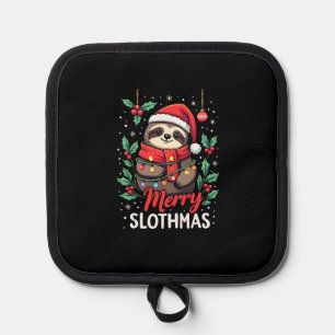 Funny Sloth Xmas Lights Merry Slothmas Sloth Chris Pot Holder