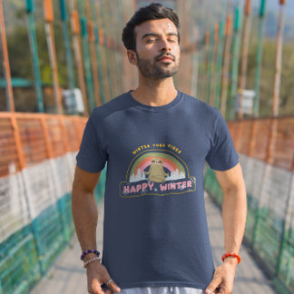 Funny Sloth Yoga Positions Winter Edition T-Shirt