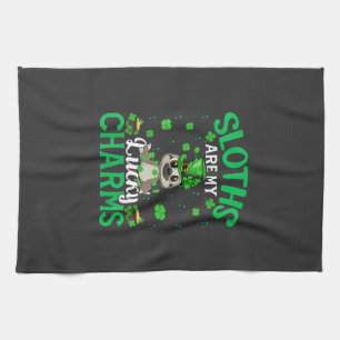 Funny Sloths Are My Lucky Charms Sloth St Patrick' Tea Towel
