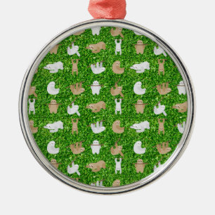 funny sloths metal tree decoration