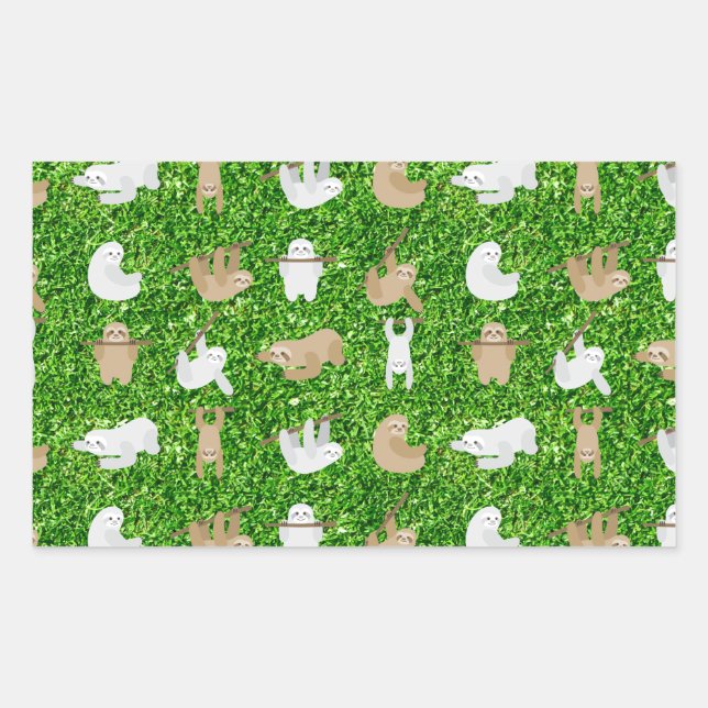 funny sloths rectangular sticker (Front)