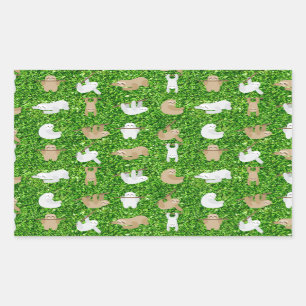 funny sloths rectangular sticker