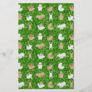 funny sloths stationery