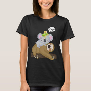 Funny Slow Moving Sloth Turtle Koala Snail Family  T-Shirt