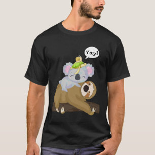 Funny Slow Moving Sloth Turtle Koala Snail Family  T-Shirt