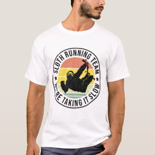 Funny Slow Runner Lazy Sloth Running Team T-Shirt