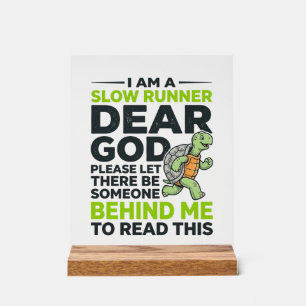 Funny Slow Runner Turtle Quote Vintage Engraving D Acrylic Sign