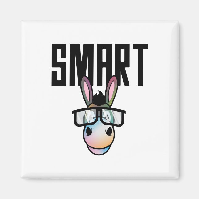 Funny Smart Donkey Horseback Riding Lover Gift For Magnet (Front)