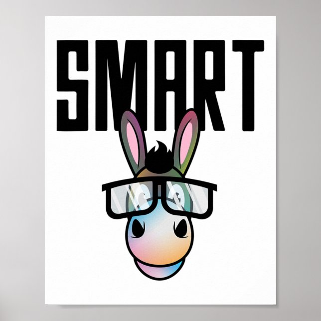 Funny Smart Donkey Horseback Riding Lover Gift For Poster (Front)
