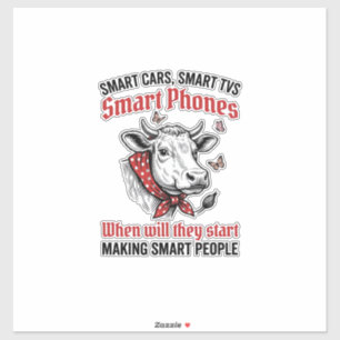 Funny Smart People Cow Vintage Engraving T-Shirt D