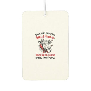 Funny Smart People Cow Vintage Engraving T-Shirt D Car Air Freshener