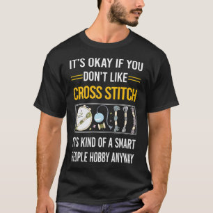 Funny Smart People Cross Stitch Stitching T-Shirt