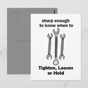 Funny Smart Wrench Handyman Tool Quote Postcard