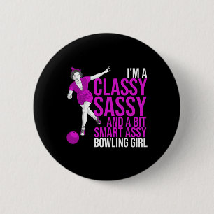 Funny Smart Y Bowling Girl Gift For Cly Bowler Wom 6 Cm Round Badge